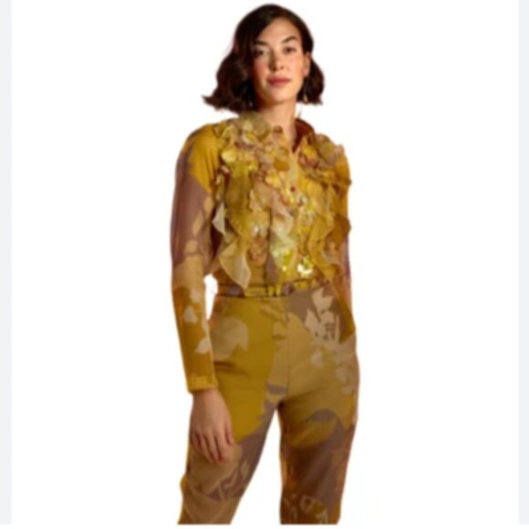 Brand New PANKAJ & NIDHI PRINTED SHEER PANTS - Picture 14 of 16